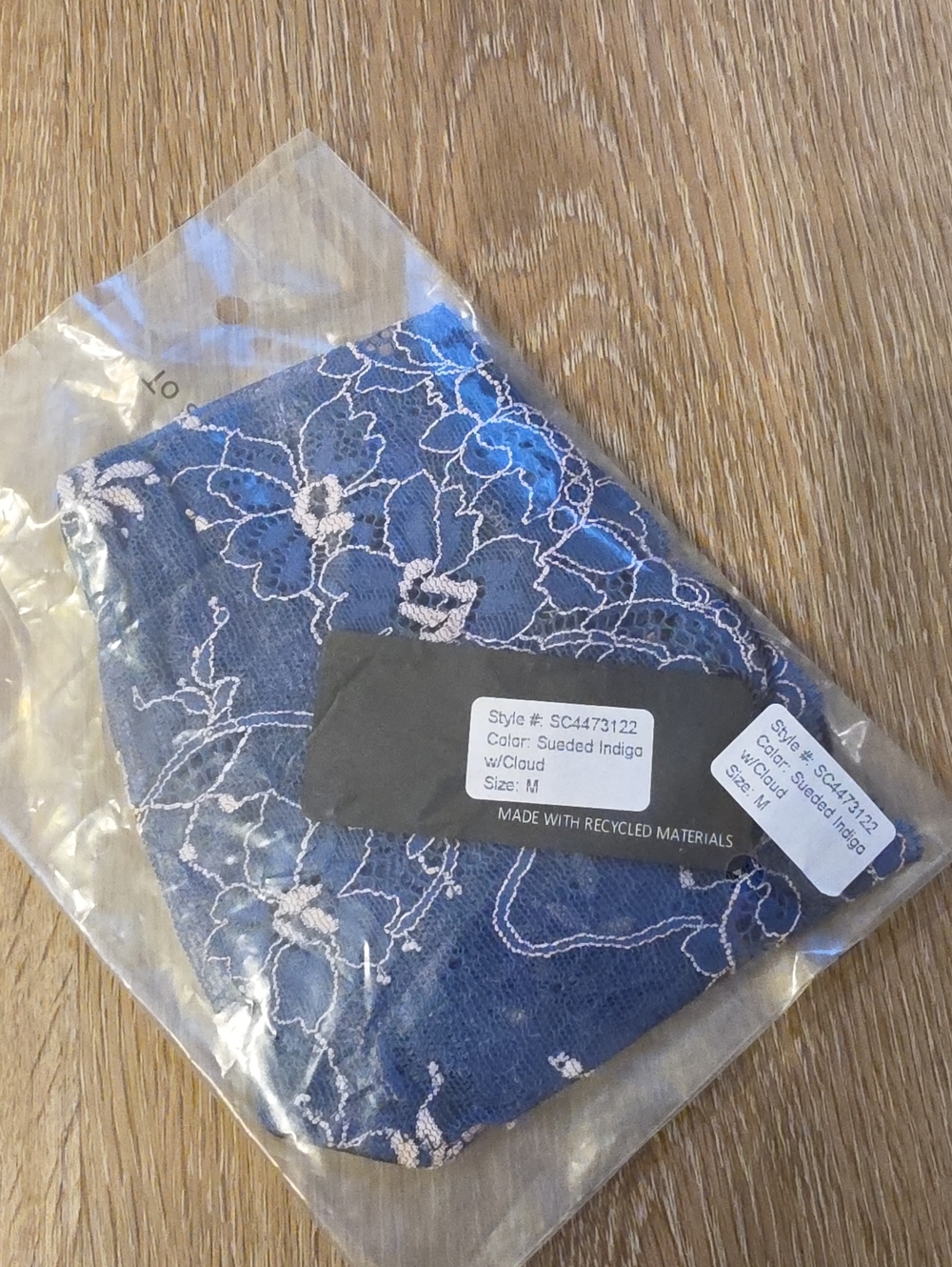 NWT Samantha Chang Indigo Floral Lace Thongs Medium